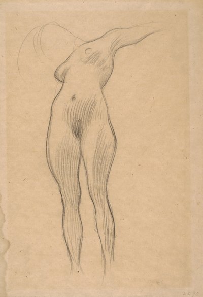 Femme flottante avec bras tendu (étude pour Médecine), 1900-1901 - Gustav Klimt